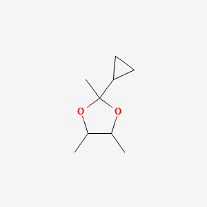 molecular formula C9H16O2 B13925136 2-Cyclopropyl-2,4,5-trimethyl-1,3-dioxolane CAS No. 61920-38-5