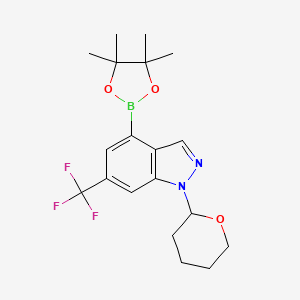 molecular formula C19H24BF3N2O3 B13925138 1-(tetrahydro-2H-pyran-2-yl)-4-(4,4,5,5-tetramethyl-1,3,2-dioxaborolan-2-yl)-6-(trifluoromethyl)-1H-indazole 