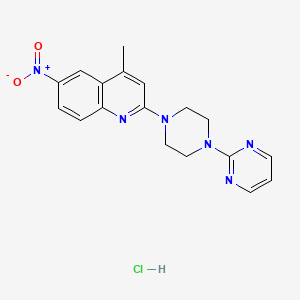 molecular formula C18H19ClN6O2 B1392514 4-Methyl-6-nitro-2-(4-pyrimidin-2-ylpiperazin-1-yl)quinoline hydrochloride CAS No. 1242953-46-3