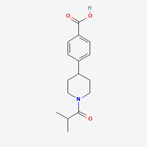 molecular formula C16H21NO3 B1392516 4-(1-Isobutyrylpiperidin-4-yl)benzoic acid CAS No. 777874-76-7