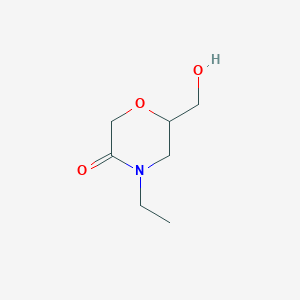 molecular formula C7H13NO3 B13925161 4-Ethyl-6-(hydroxymethyl)-3-morpholinone 