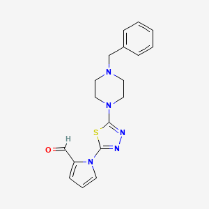 molecular formula C18H19N5OS B1392519 1-[5-(4-Benzylpiperazin-1-yl)-1,3,4-thiadiazol-2-yl]-1H-pyrrole-2-carbaldehyde CAS No. 1242988-39-1