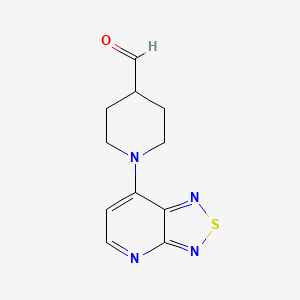 molecular formula C11H12N4OS B1392521 1-[1,2,5]噻二唑并[3,4-b]吡啶-7-基哌啶-4-甲醛 CAS No. 1242873-84-2
