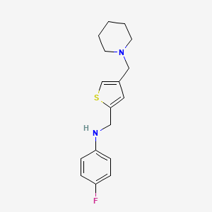 molecular formula C17H21FN2S B1392524 (4-Fluorophenyl){[4-(piperidin-1-ylmethyl)-2-thienyl]methyl}amine CAS No. 1242898-95-8