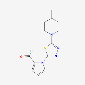 molecular formula C13H16N4OS B1392525 1-[5-(4-Methylpiperidin-1-yl)-1,3,4-thiadiazol-2-yl]-1H-pyrrole-2-carbaldehyde CAS No. 1242855-69-1