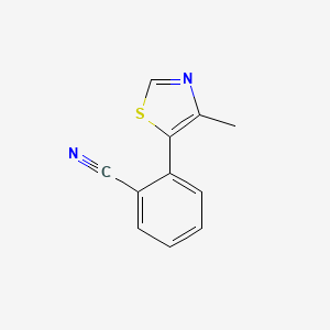 molecular formula C11H8N2S B13925279 2-(4-methyl-5-thiazolyl)Benzonitrile 