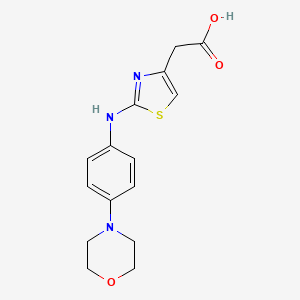 molecular formula C15H17N3O3S B13925294 4-Thiazoleacetic acid, 2-[[4-(4-morpholinyl)phenyl]amino]- CAS No. 918793-34-7