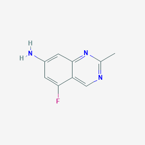 molecular formula C9H8FN3 B1392532 5-氟-2-甲基喹唑啉-7-胺 CAS No. 1243073-66-6