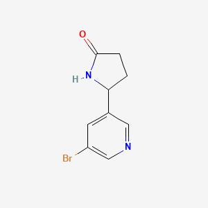 molecular formula C9H9BrN2O B13925322 5-(5-Bromo-3-pyridinyl)-2-pyrrolidinone 