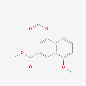 molecular formula C15H14O5 B13925334 4-(Acetyloxy)-8-methoxy-2-naphthalenecarboxylic acid methyl ester 