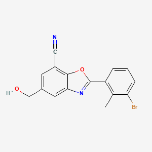 molecular formula C16H11BrN2O2 B13925352 2-(3-Bromo-2-methylphenyl)-5-(hydroxymethyl)benzo[d]oxazole-7-carbonitrile 