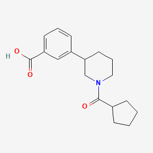 molecular formula C18H23NO3 B1392537 3-[1-(环戊基羰基)哌啶-3-基]苯甲酸 CAS No. 1243007-14-8