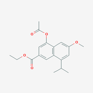 2-Naphthalenecarboxylic acid, 4-(acetyloxy)-6-methoxy-8-(1-methylethyl)-, ethyl ester