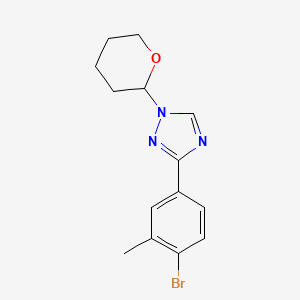 molecular formula C14H16BrN3O B13925387 3-(4-Bromo-3-methylphenyl)-1-(tetrahydro-2h-pyran-2-yl)-1h-1,2,4-triazole 