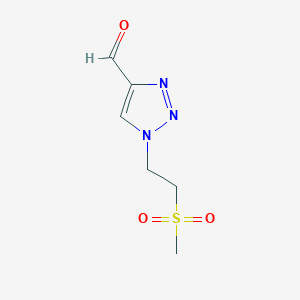 molecular formula C6H9N3O3S B13925417 1-(2-(Methylsulfonyl)ethyl)-1H-1,2,3-triazole-4-carbaldehyde 