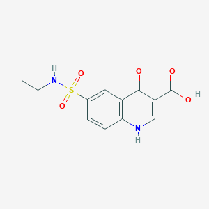 molecular formula C13H14N2O5S B1392543 6-[(异丙氨基)磺酰基]-4-氧代-1,4-二氢喹啉-3-羧酸 CAS No. 1242885-48-8