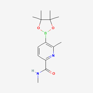 molecular formula C14H21BN2O3 B13925455 N,6-dimethyl-5-(4,4,5,5-tetramethyl-1,3,2-dioxaborolan-2-yl)pyridine-2-carboxamide 