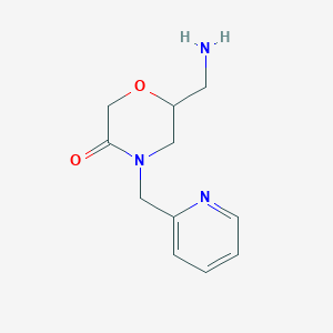 molecular formula C11H15N3O2 B13925493 6-Aminomethyl-4-pyridin-2-ylmethyl-morpholin-3-one 