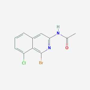 molecular formula C11H8BrClN2O B13925503 N-(1-bromo-8-chloroisoquinolin-3-yl)acetamide 