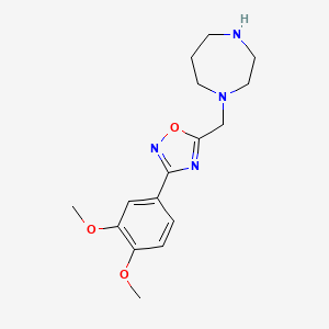 molecular formula C16H22N4O3 B1392557 1-{[3-(3,4-Dimethoxyphenyl)-1,2,4-oxadiazol-5-yl]methyl}-1,4-diazepane CAS No. 1243100-90-4