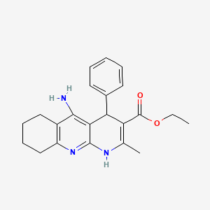 Benzo[b][1,8]naphthyridine-3-carboxylic acid, 5-amino-1,4,6,7,8,9-hexahydro-2-methyl-4-phenyl-, ethyl ester