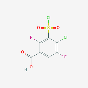 4-Chloro-2,5-difluoro-3-(chlorosulfonyl)benzoic acid