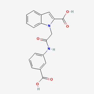 molecular formula C18H14N2O5 B1392569 1-{2-[(3-羧基苯基)氨基]-2-氧代乙基}-1H-吲哚-2-羧酸 CAS No. 1244855-44-4