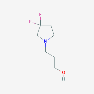 molecular formula C7H13F2NO B13925704 3,3-Difluoro-1-pyrrolidinepropanol 