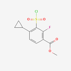 Methyl 3-(chlorosulfonyl)-4-cyclopropyl-2-fluorobenzoate