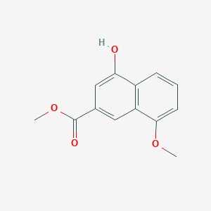 molecular formula C13H12O4 B13925745 4-Hydroxy-8-methoxy-2-naphthalenecarboxylic acid methyl ester CAS No. 16059-76-0