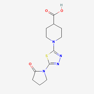 molecular formula C12H16N4O3S B1392578 1-[5-(2-氧代吡咯烷-1-基)-1,3,4-噻二唑-2-基]哌啶-4-羧酸 CAS No. 1243100-34-6