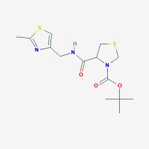 molecular formula C14H21N3O3S2 B1392580 叔丁基 4-({[(2-甲基-1,3-噻唑-4-基)甲基]氨基}羰基)-1,3-噻唑烷-3-羧酸酯 CAS No. 1265962-95-5
