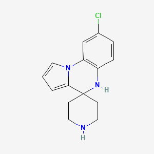 molecular formula C15H16ClN3 B1392582 8'-氯-5'H-螺[哌啶-4,4'-吡咯并[1,2-a]喹喔啉] CAS No. 1243103-30-1