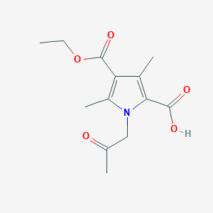 molecular formula C13H17NO5 B1392590 4-(乙氧羰基)-3,5-二甲基-1-(2-氧代丙基)-1H-吡咯-2-羧酸 CAS No. 1242998-92-0
