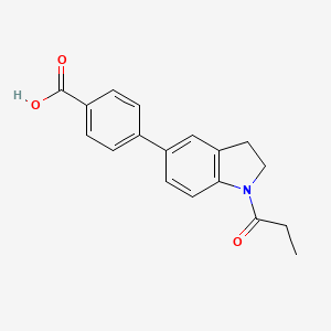 molecular formula C18H17NO3 B1392593 4-(1-丙酰基-2,3-二氢-1H-吲哚-5-基)苯甲酸 CAS No. 1243022-77-6