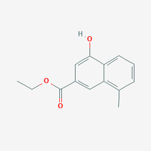 molecular formula C14H14O3 B13925930 2-Naphthalenecarboxylic acid, 4-hydroxy-8-methyl-, ethyl ester 