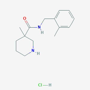 molecular formula C15H23ClN2O B1392594 3-Methyl-N-(2-methylbenzyl)piperidine-3-carboxamide hydrochloride CAS No. 1243104-81-5