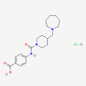 B1392598 4-({[4-(Azepan-1-ylmethyl)piperidin-1-yl]carbonyl}-amino)benzoic acid hydrochloride CAS No. 1242862-26-5