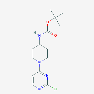 molecular formula C14H21ClN4O2 B1392599 叔丁基(1-(2-氯嘧啶-4-基)哌啶-4-基)氨基甲酸酯 CAS No. 596817-49-1