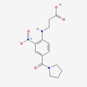 molecular formula C14H17N3O5 B1392606 N-[2-硝基-4-(吡咯啉-1-基甲酰)苯基]-β-丙氨酸 CAS No. 1242953-27-0