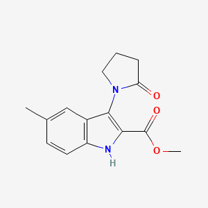 molecular formula C15H16N2O3 B1392610 5-甲基-3-(2-氧代吡咯烷-1-基)-1H-吲哚-2-羧酸甲酯 CAS No. 1243063-86-6