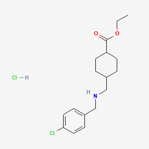 molecular formula C17H25Cl2NO2 B1392611 4-{[(4-氯苄基)氨基]甲基}环己烷甲酸乙酯盐酸盐 CAS No. 1215393-09-1