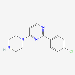 molecular formula C14H15ClN4 B1392614 2-(4-氯苯基)-4-哌嗪-1-基嘧啶 CAS No. 1243060-93-6