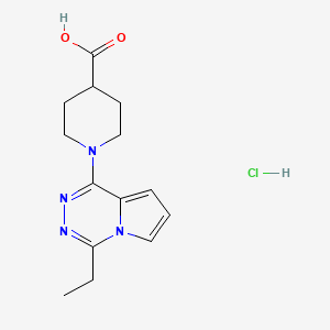 molecular formula C14H19ClN4O2 B1392622 盐酸1-(4-乙基吡咯并[1,2-d][1,2,4]三嗪-1-基)哌啶-4-甲酸 CAS No. 1242866-39-2