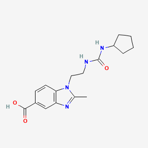 molecular formula C17H22N4O3 B1392625 1-(2-{[(环戊基氨基)羰基]氨基}乙基)-2-甲基-1H-苯并咪唑-5-甲酸 CAS No. 1242853-87-7