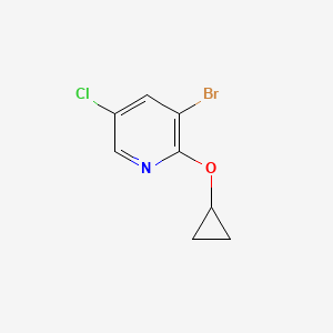 molecular formula C8H7BrClNO B13926264 3-Bromo-5-chloro-2-cyclopropoxypyridine 