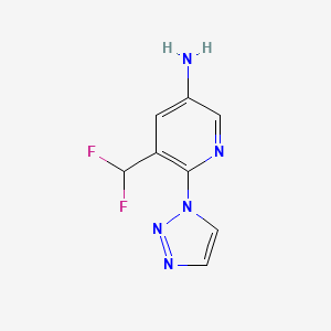 molecular formula C8H7F2N5 B13926306 5-(Difluoromethyl)-6-(1H-1,2,3-triazol-1-yl)pyridin-3-amine 