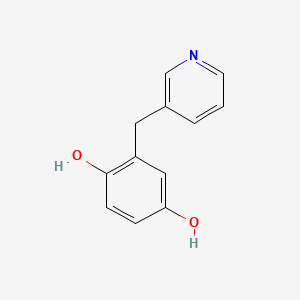 molecular formula C12H11NO2 B13926320 2-(3-pyridinylmethyl)-1,4-Benzenediol 