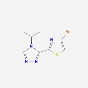 molecular formula C8H9BrN4S B13926354 4-Bromo-2-(4-isopropyl-4H-1,2,4-triazol-3-YL)thiazole 