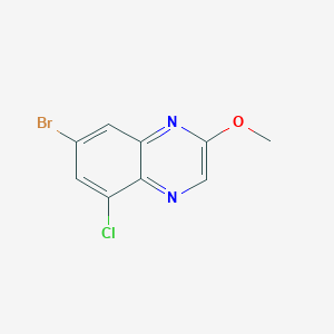 molecular formula C9H6BrClN2O B13926361 7-Bromo-5-chloro-2-methoxyquinoxaline 